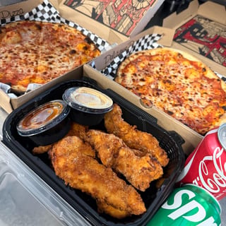 2 CHEESE PIES, SIDE & 2 DRINKS